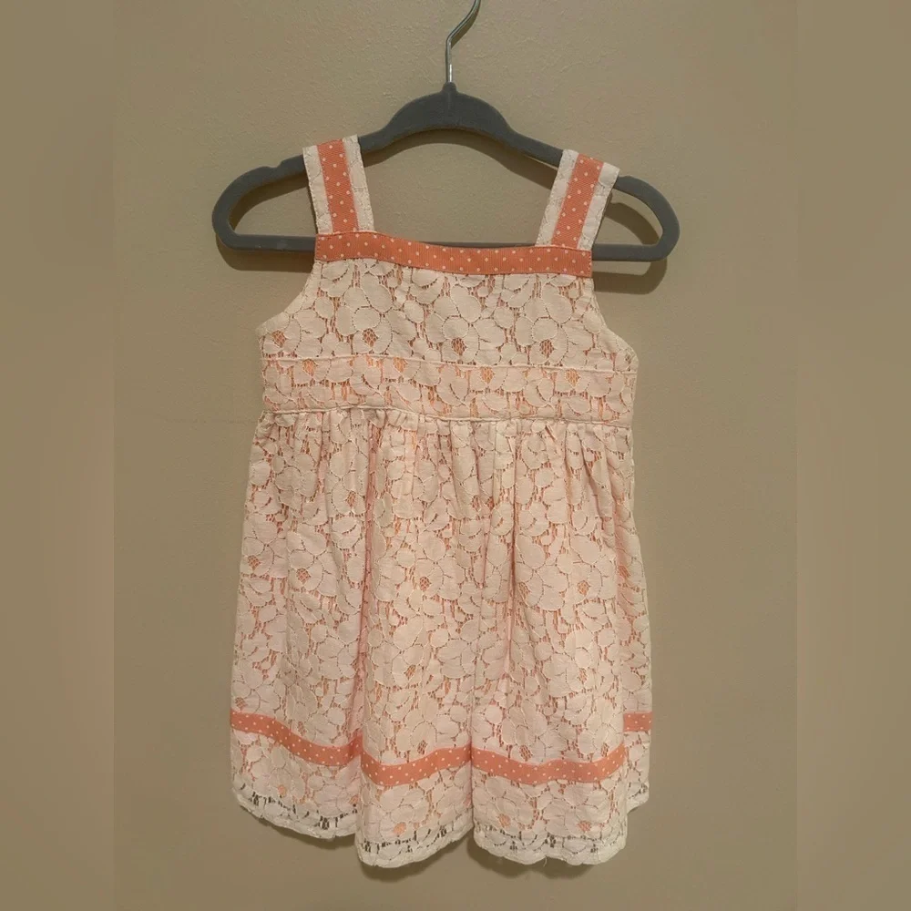 Pumpkin Patch Orange and Cream Lace Dress Baby Size 6-9 Month